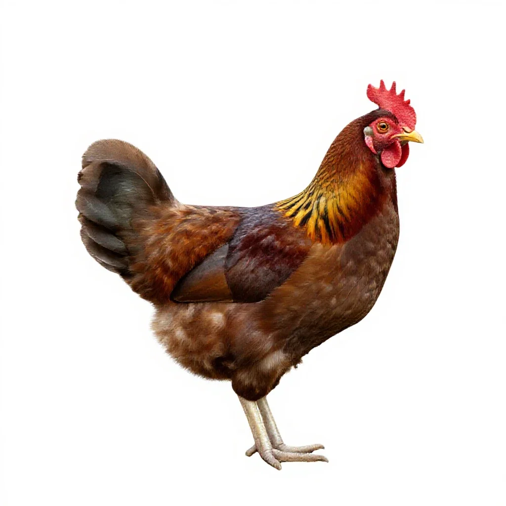 Jungle hen isolated on a white background
