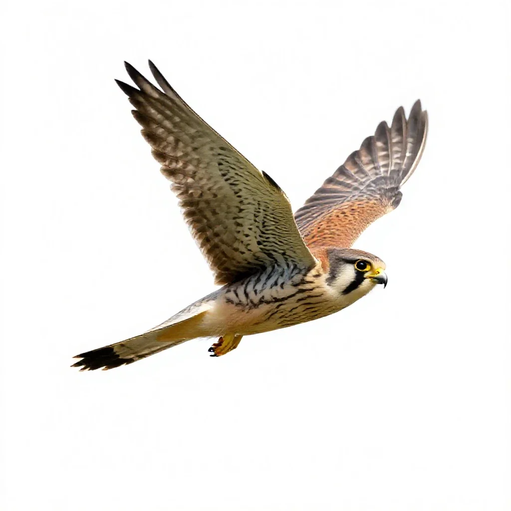 Kestrel isolated on a white background