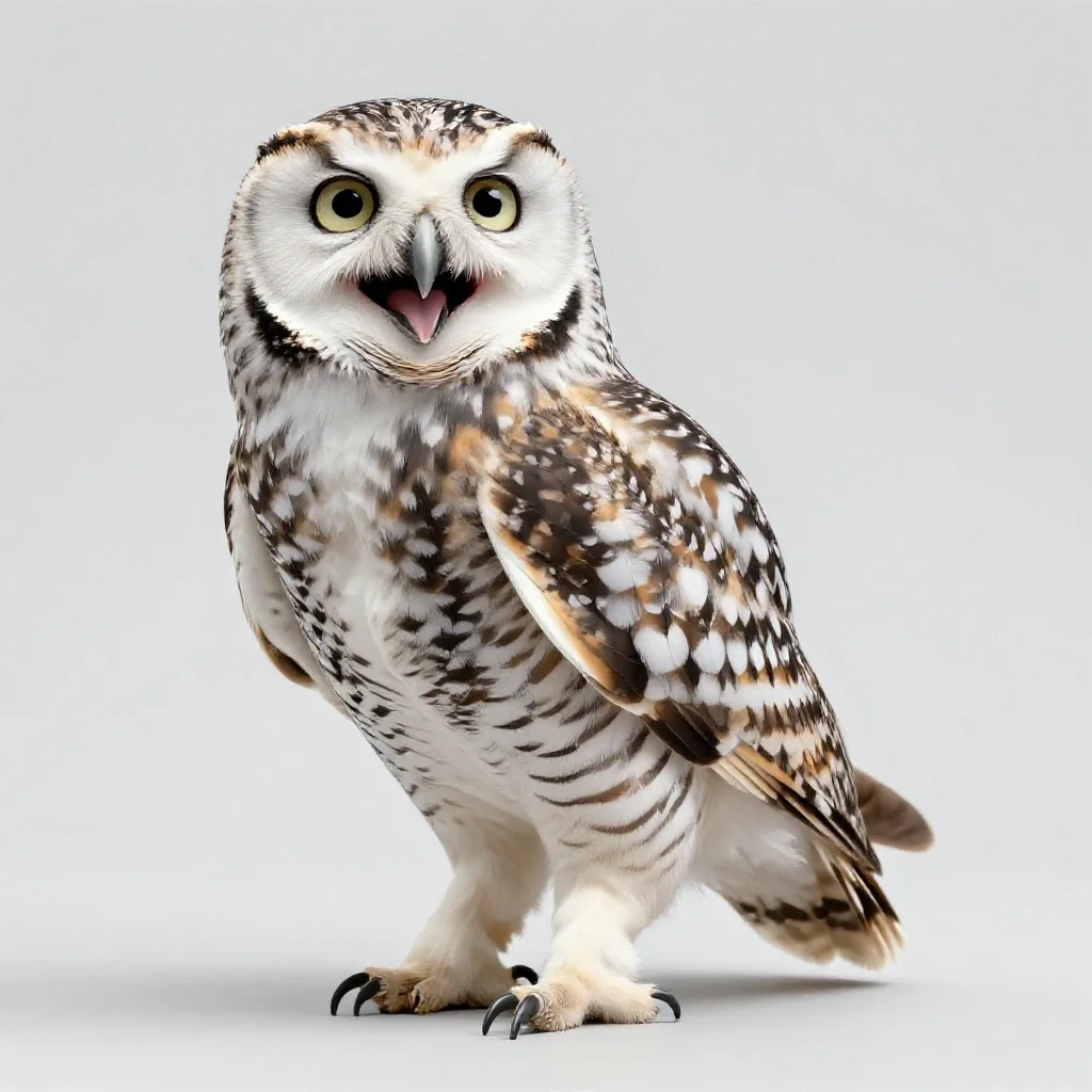 Laughing owl isolated on a white background
