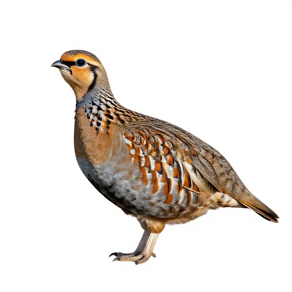 Lesser prairie chicken isolated on a white background