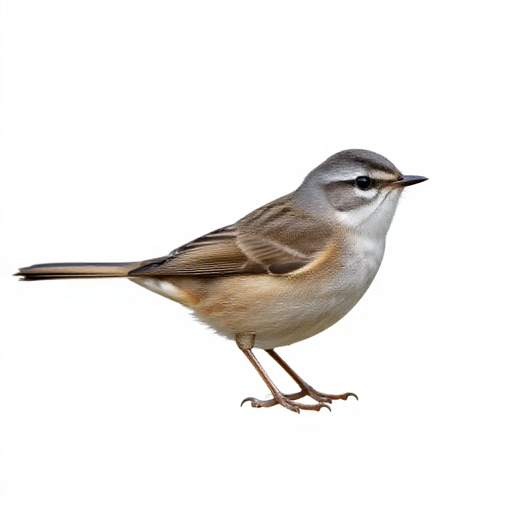 Lesser whitethroat isolated on a white background