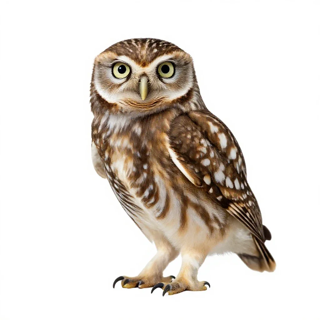Little owl isolated on a white background