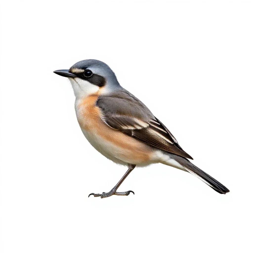 Loggerhead shrike isolated on a white background