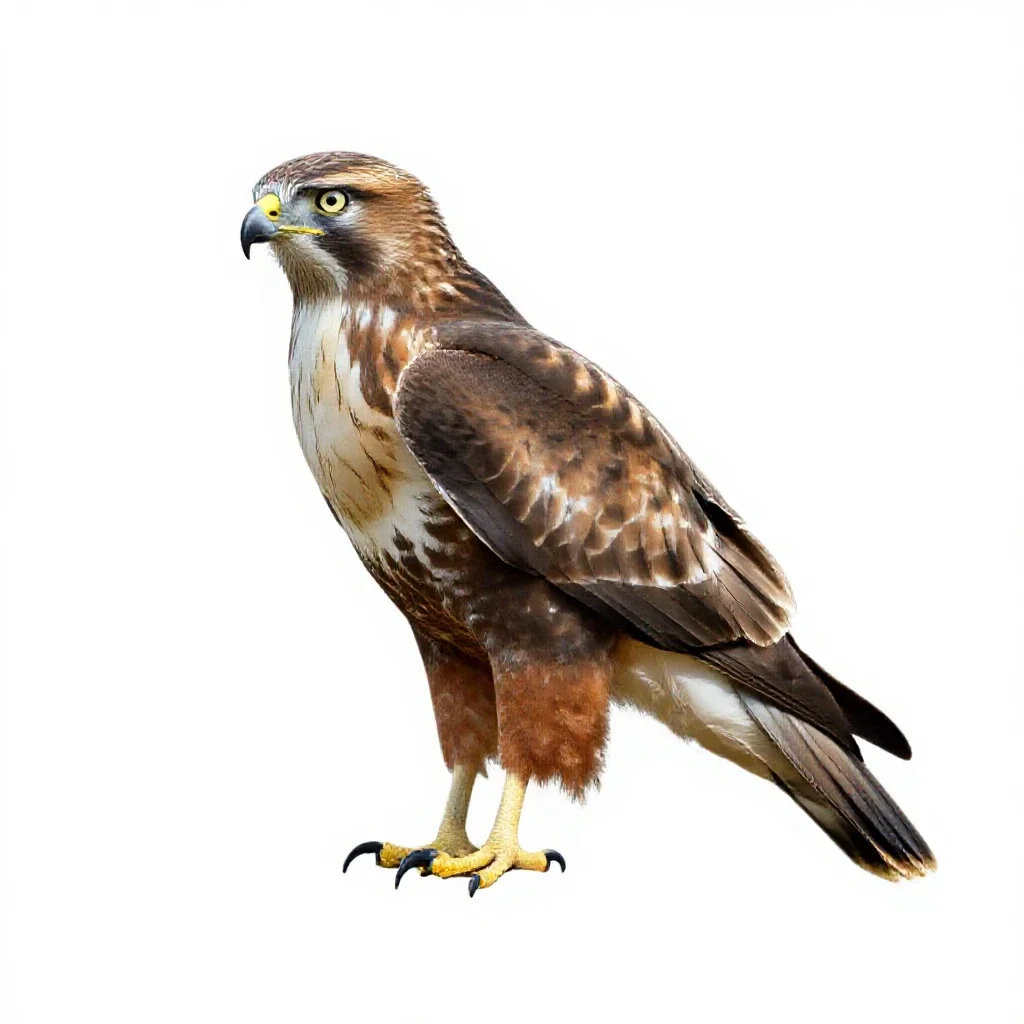 Marsh hawk isolated on a white background