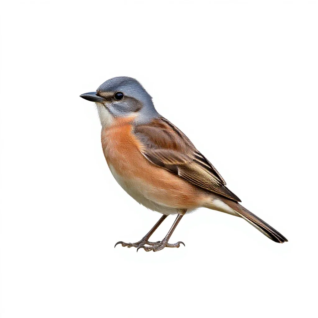 Migrant shrike isolated on a white background