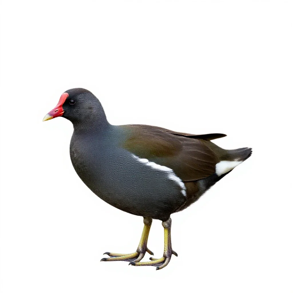 Moorhen isolated on a white background