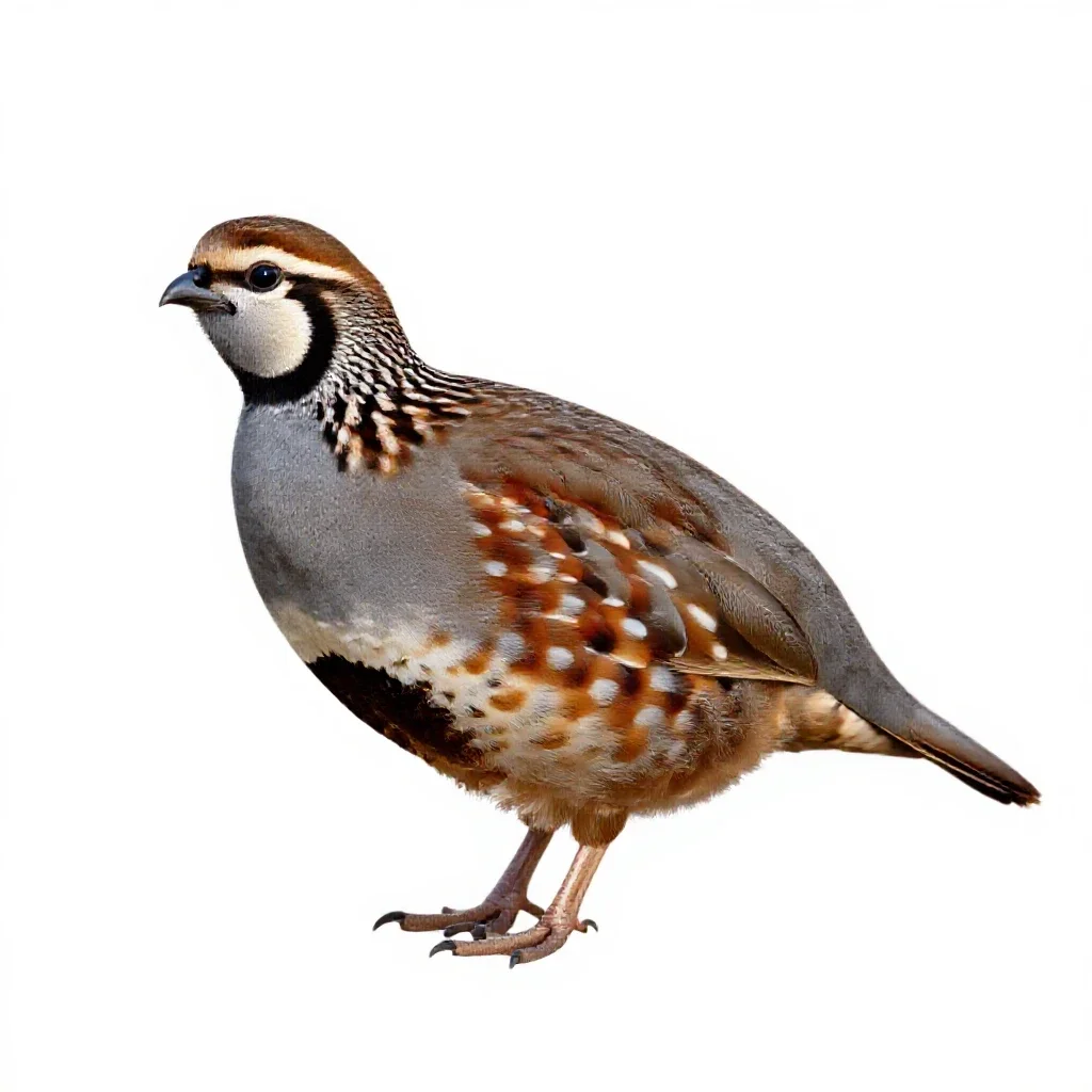 Mountain quail isolated on a white background