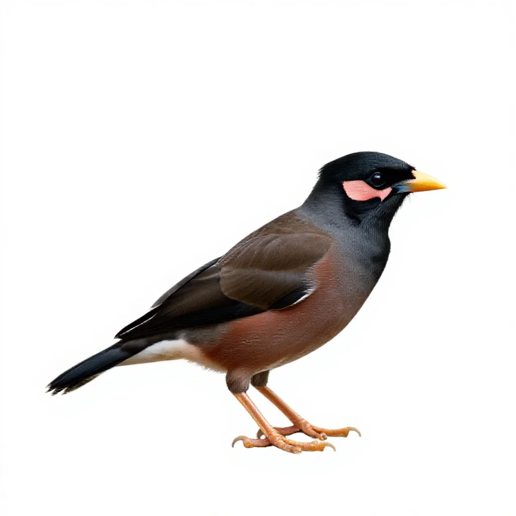 Myna isolated on a white background