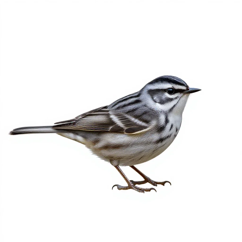 Myrtle warbler isolated on a white background