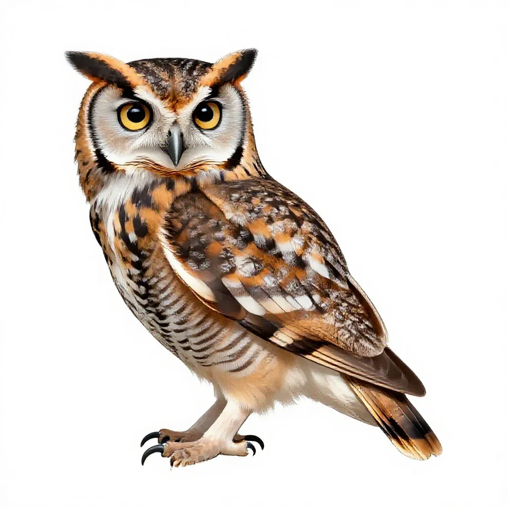 Night bird isolated on a white background