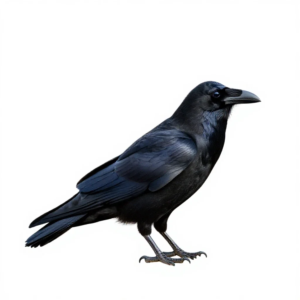 Night raven isolated on a white background