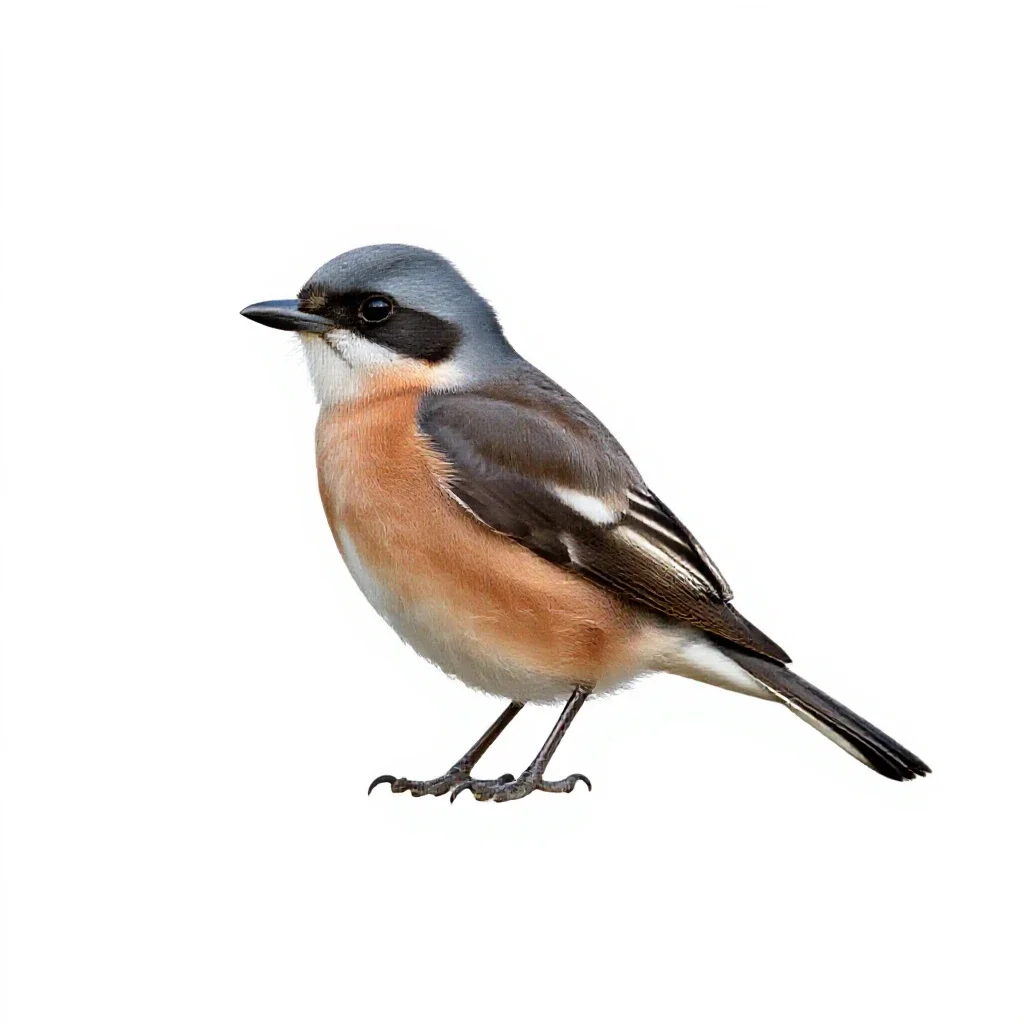 Northern shrike isolated on a white background