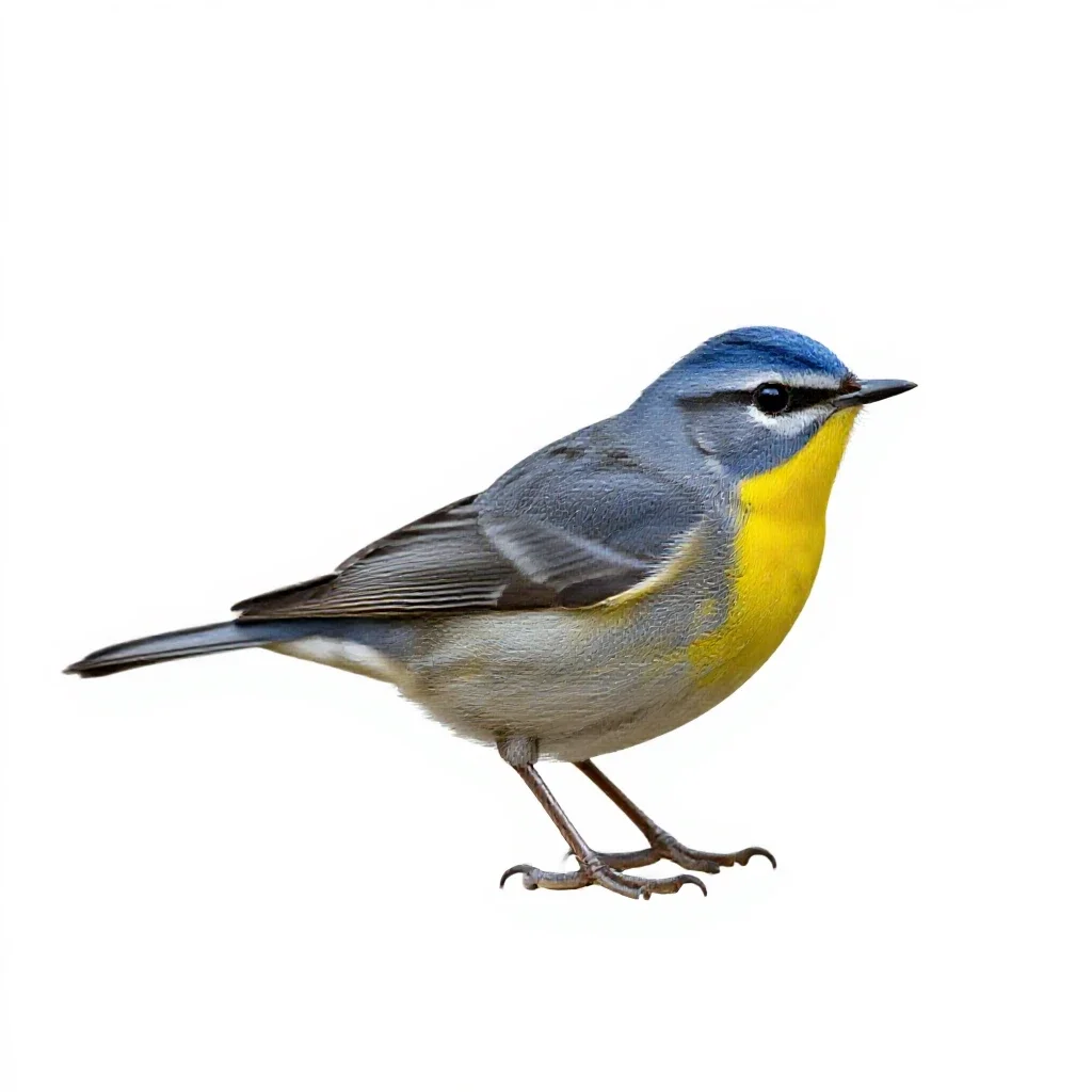 Parula warbler isolated on a white background