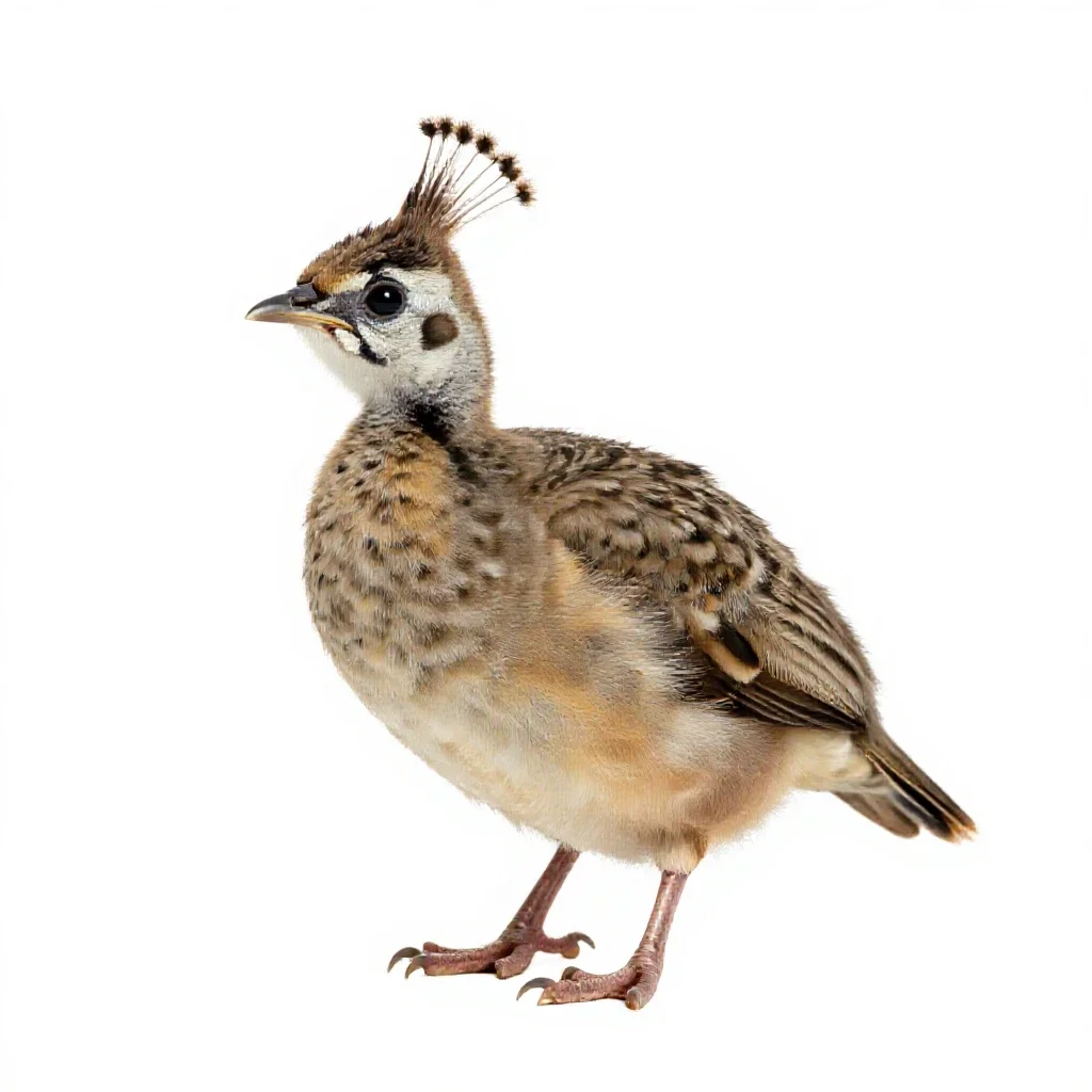 Peachick isolated on a white background