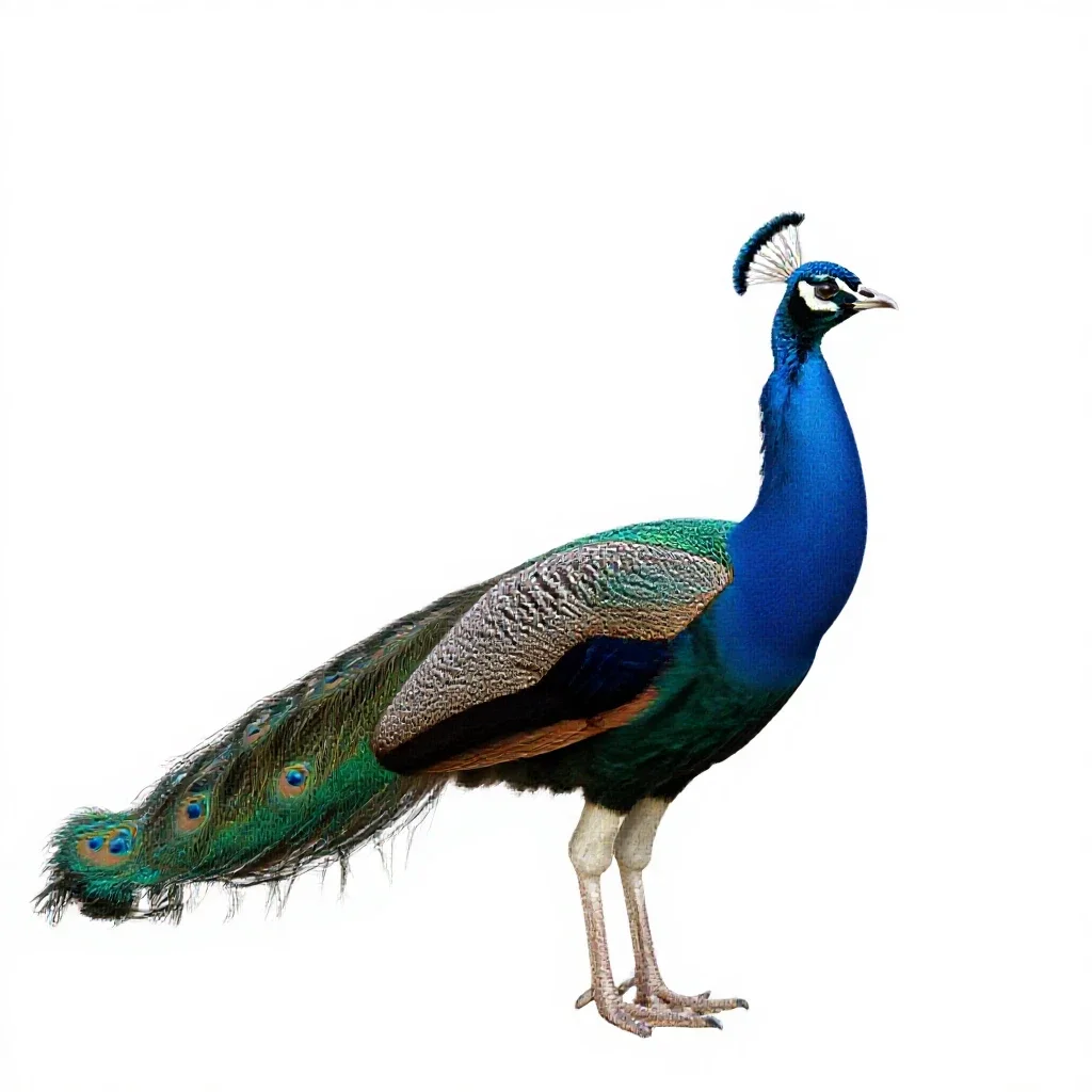 Peacock isolated on a white background