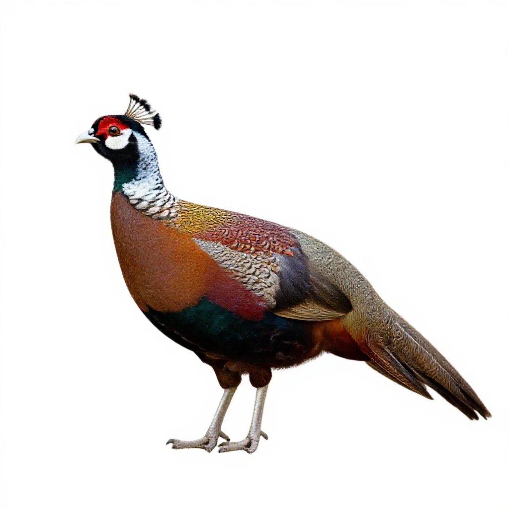 Peafowl isolated on a white background