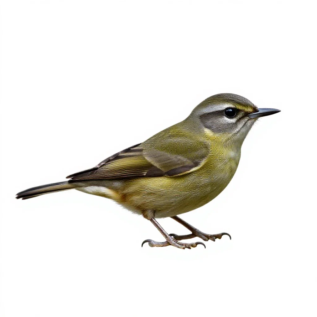 Pewee isolated on a white background