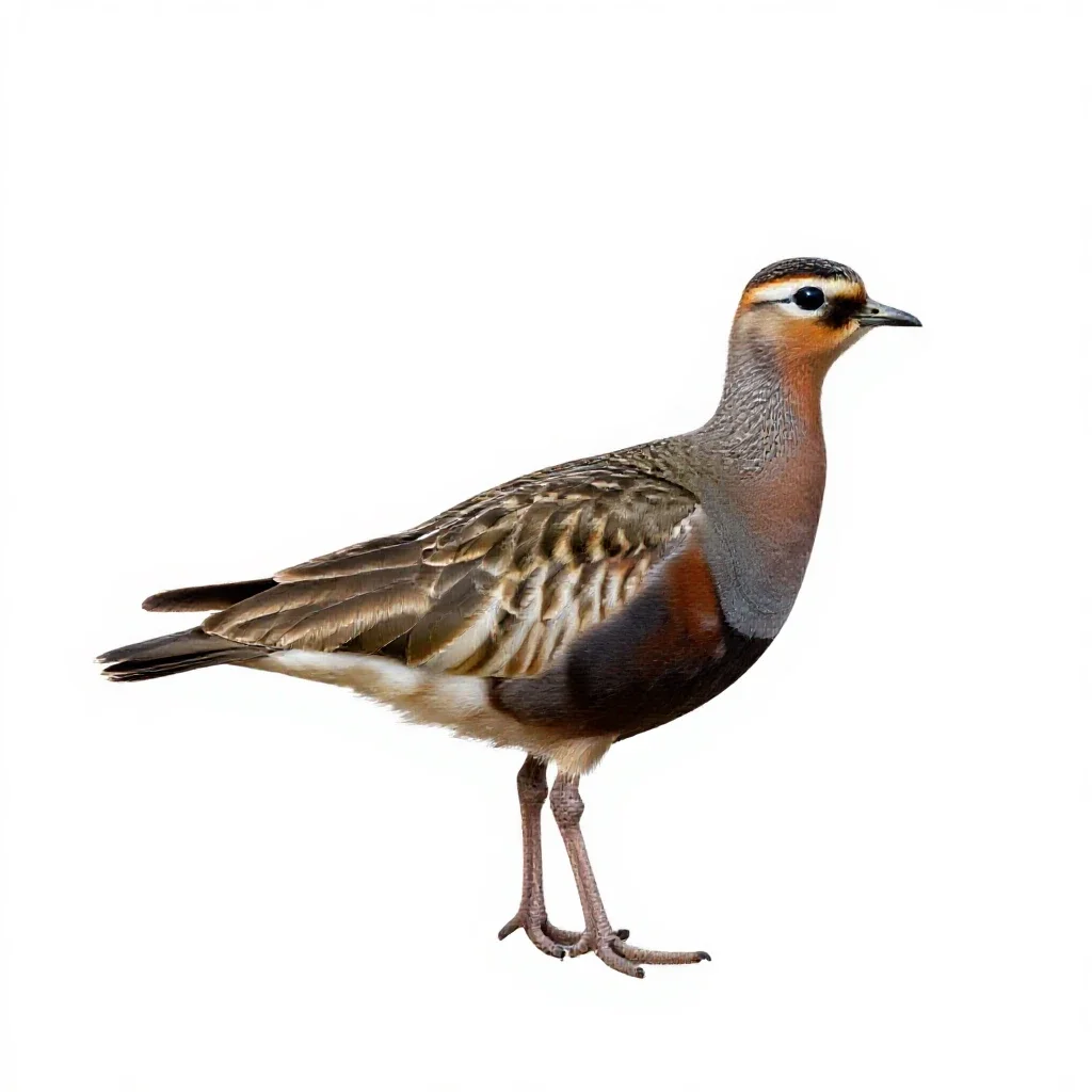 Pin-tailed sandgrouse isolated on a white background