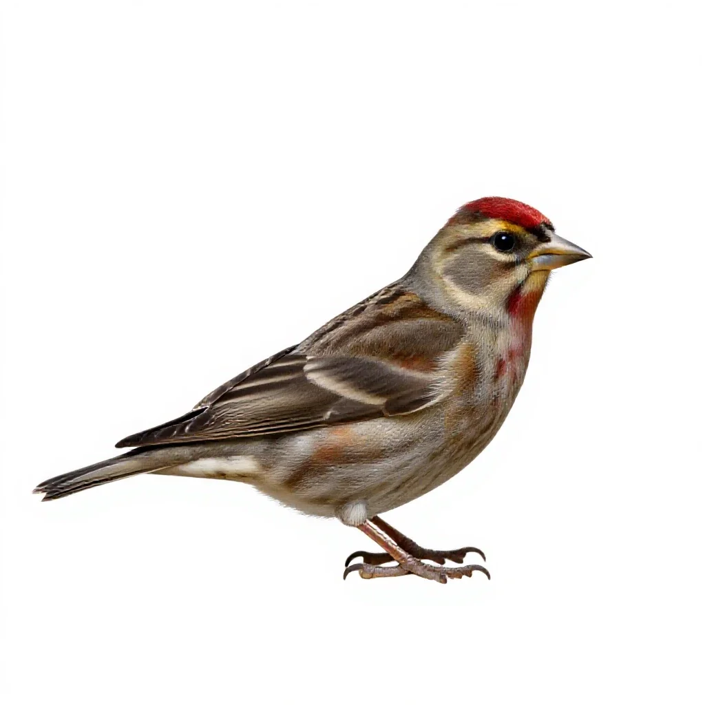 Pine grosbeak isolated on a white background