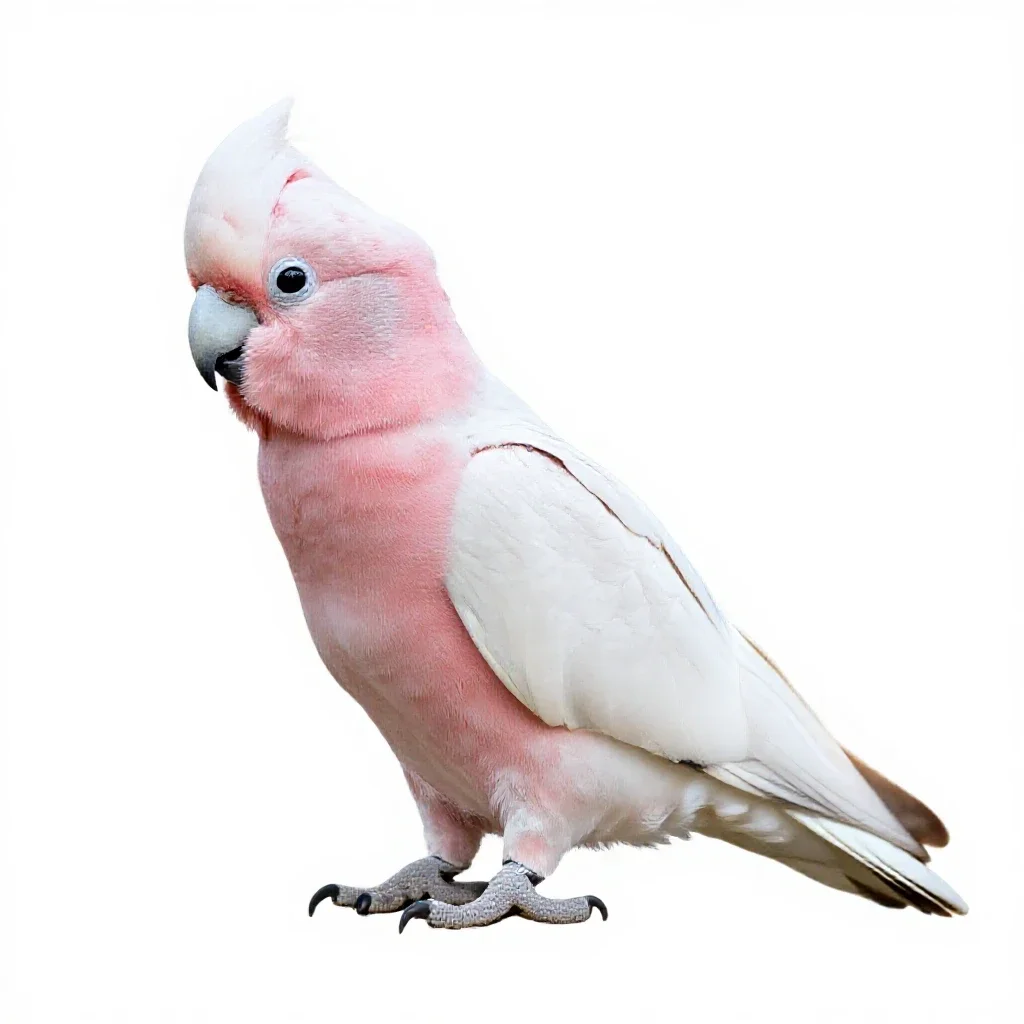 Pink cockatoo isolated on a white background