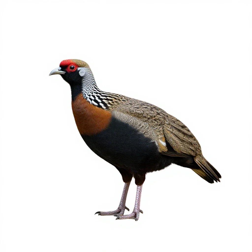 Piping guan isolated on a white background