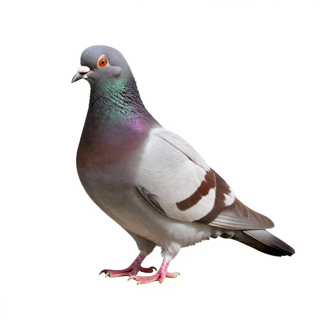 Pouter pigeon isolated on a white background