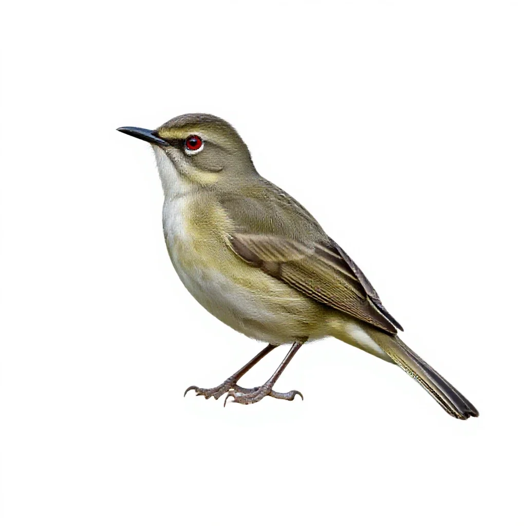 Red-eyed vireo isolated on a white background
