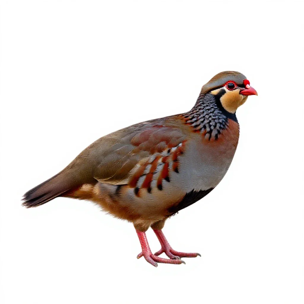 Red-legged partridge isolated on a white background