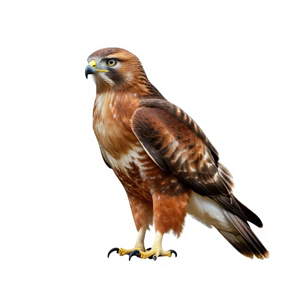 Red-shouldered hawk isolated on a white background