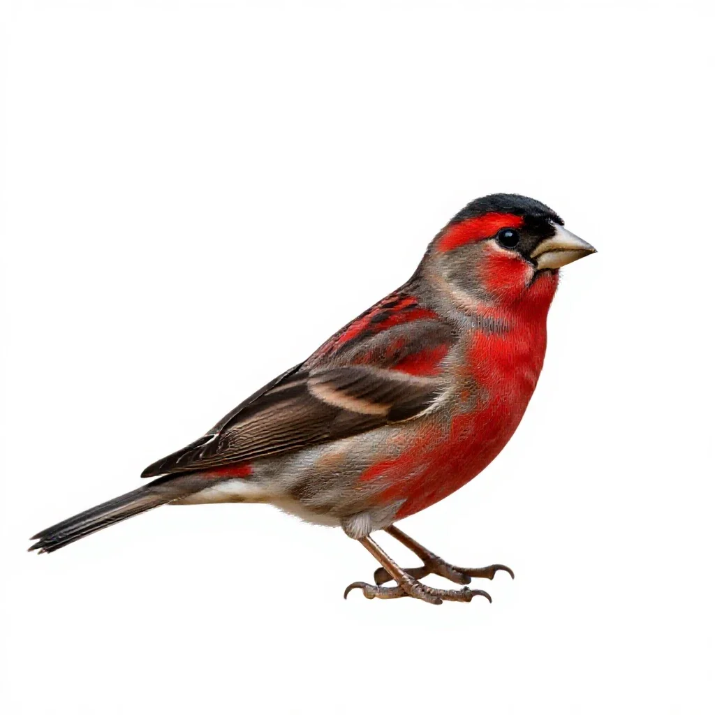 Red siskin isolated on a white background
