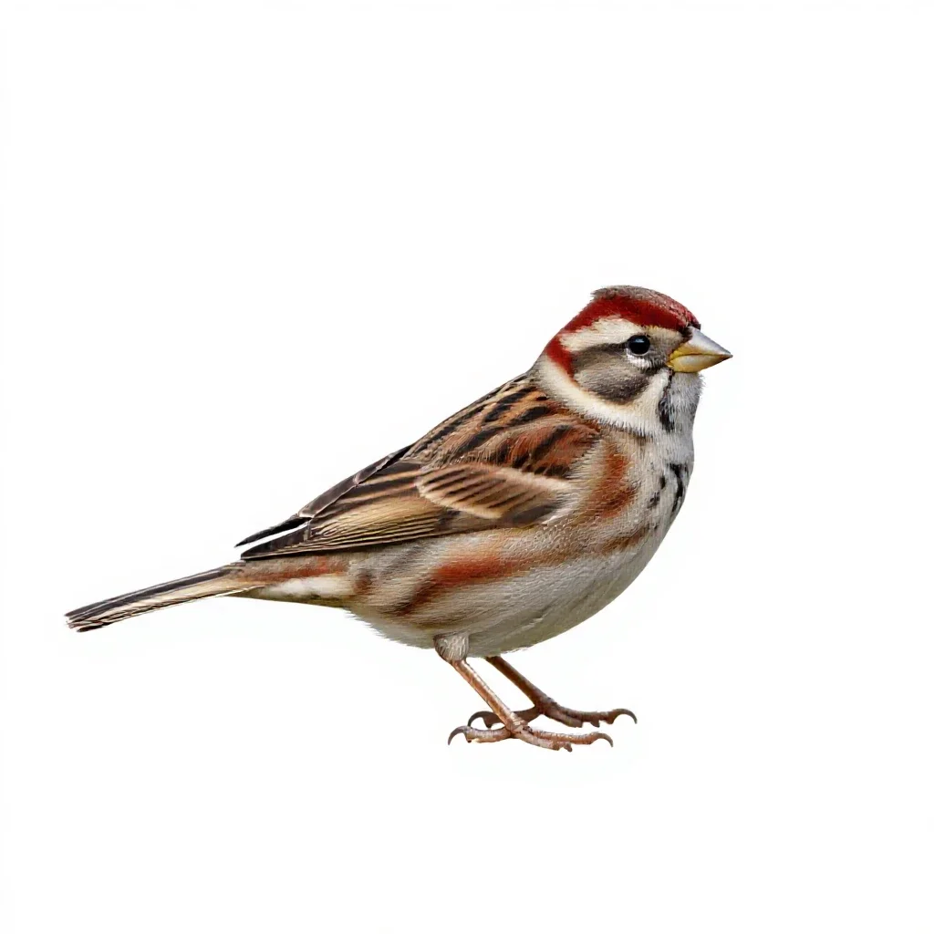 Reed bunting isolated on a white background