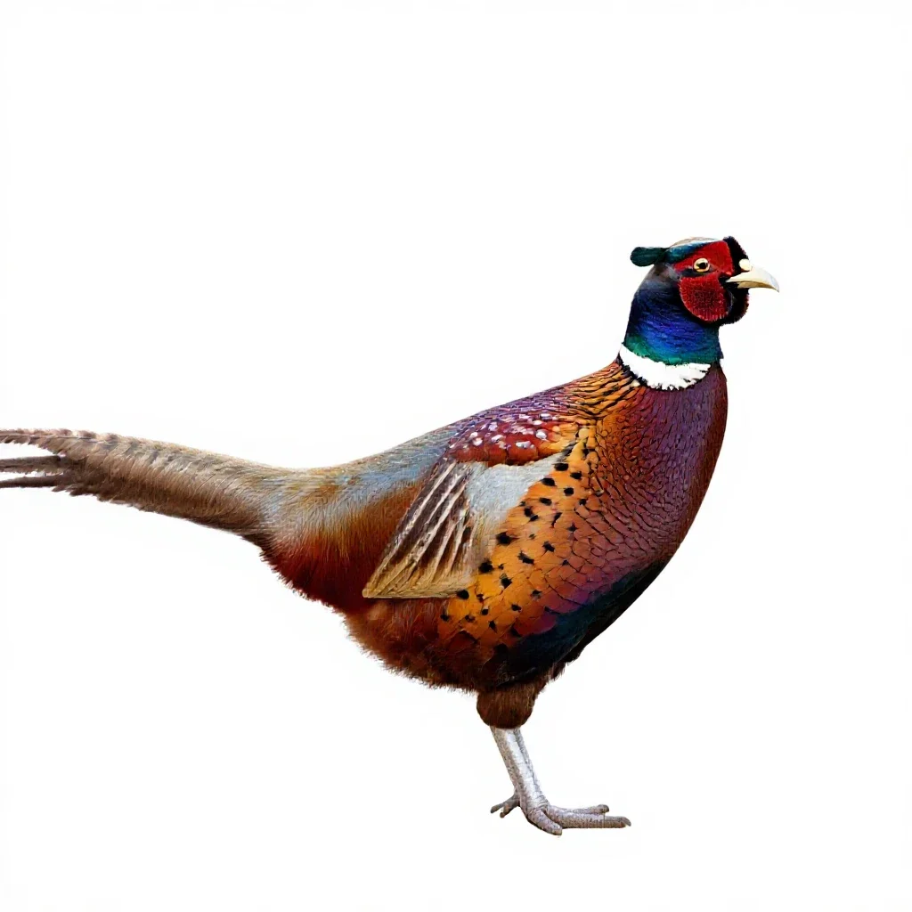 Ring-necked pheasant isolated on a white background