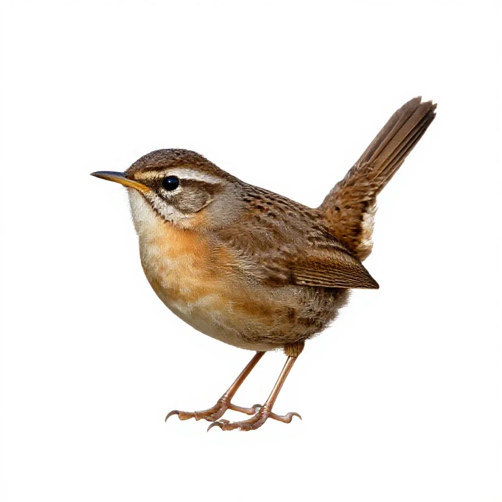 Rock wren isolated on a white background