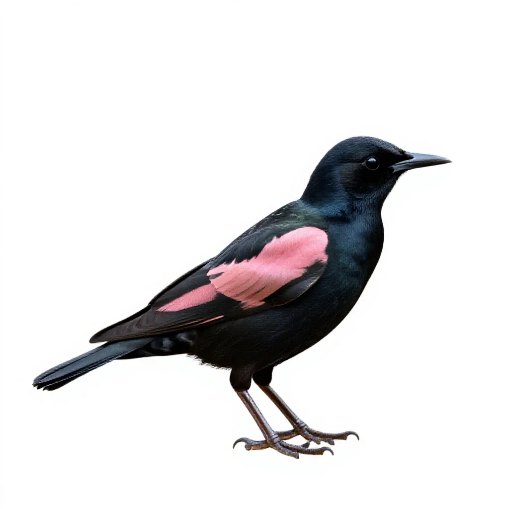 Rose-colored starling isolated on a white background