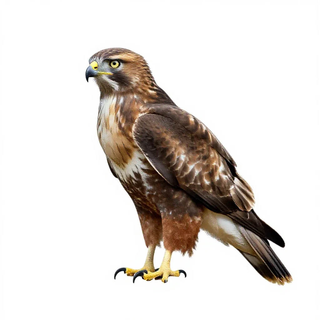 Rough-legged hawk isolated on a white background