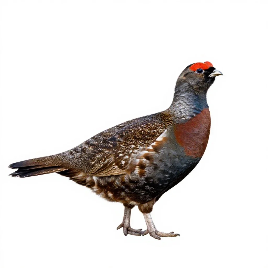 Ruffed grouse isolated on a white background