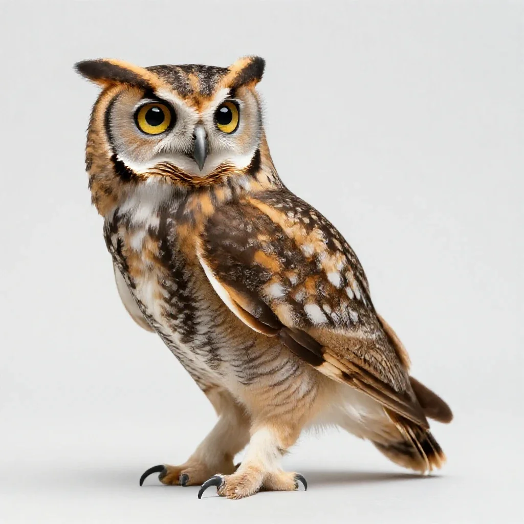 Scops owl isolated on a white background