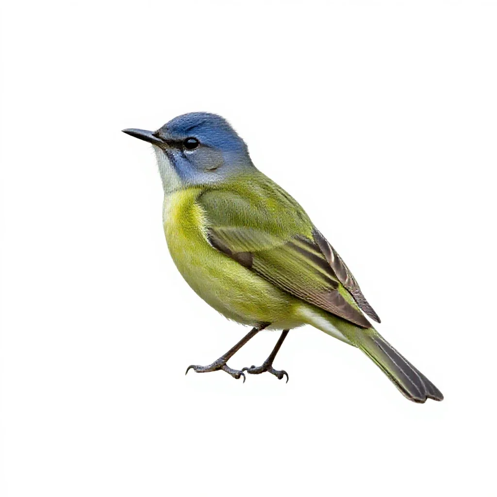 Solitary vireo isolated on a white background