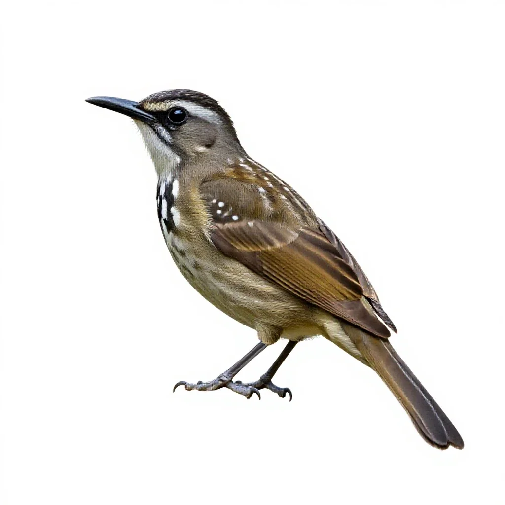 Spotted antbird isolated on a white background