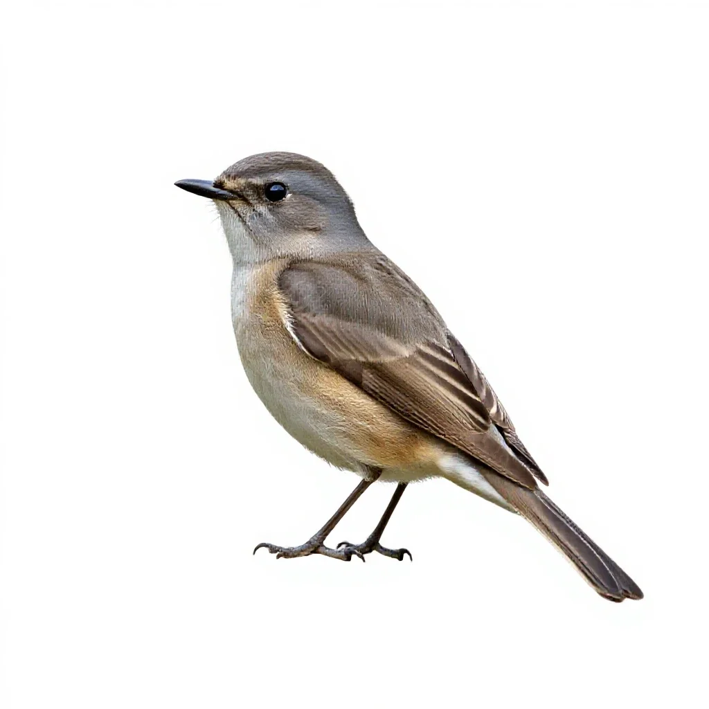 Spotted flycatcher isolated on a white background