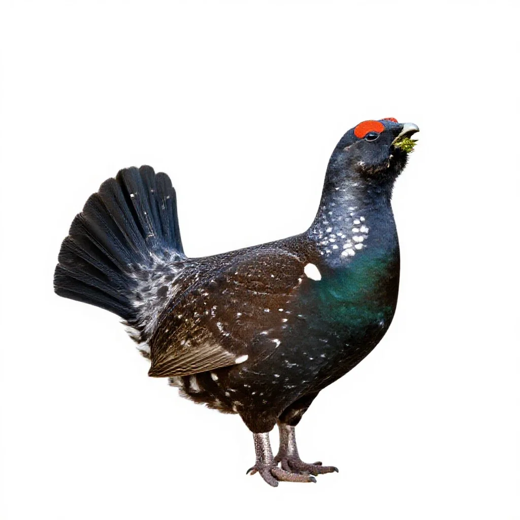 Spruce grouse isolated on a white background