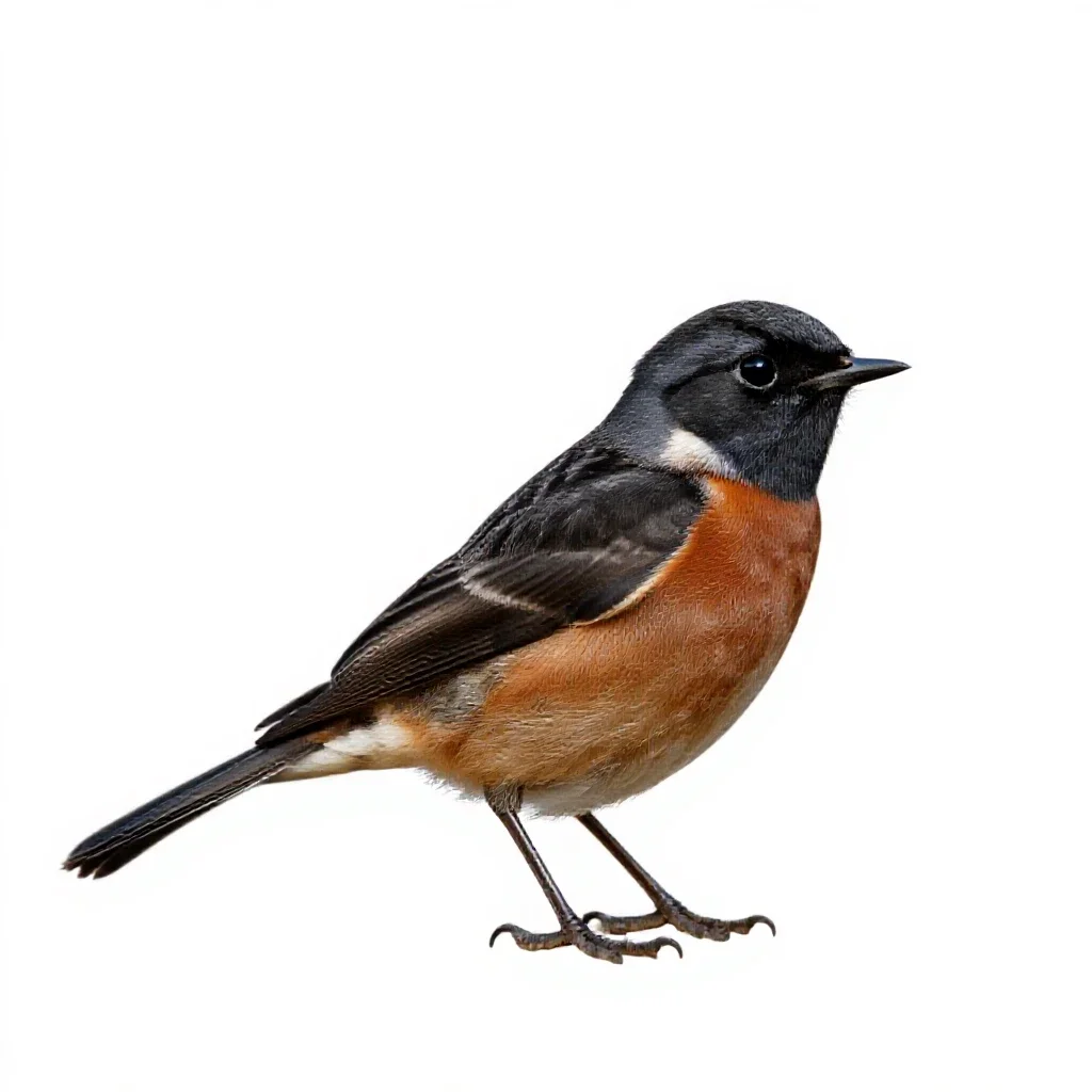Stonechat isolated on a white background
