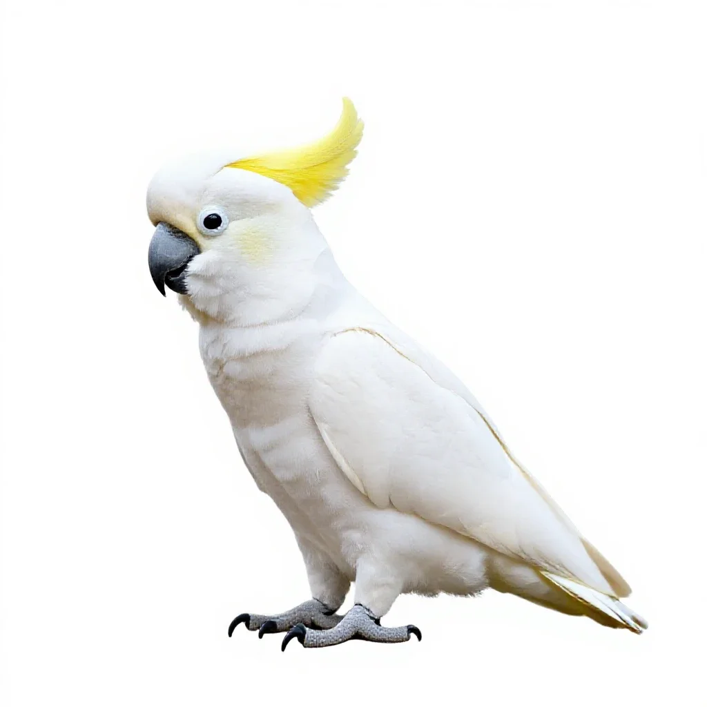 Sulphur-crested cockatoo isolated on a white background