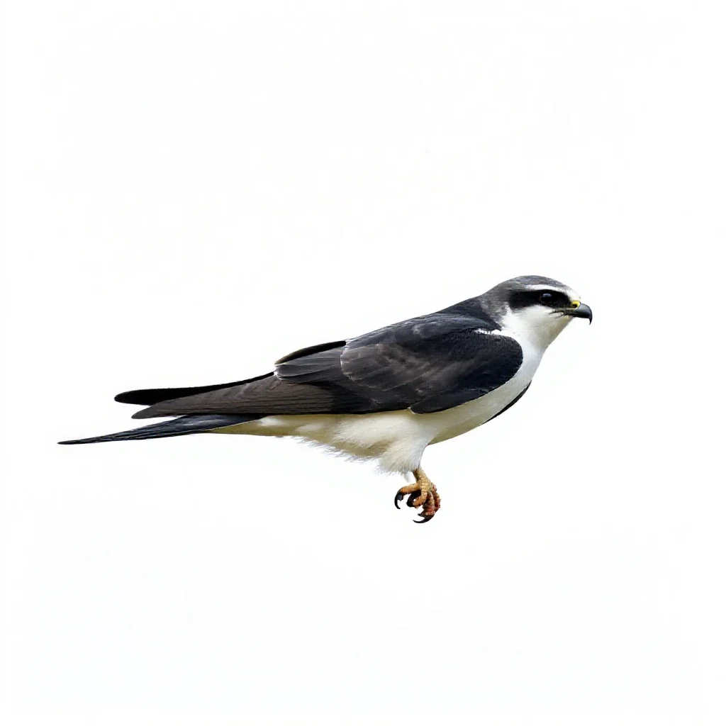 Swallow-tailed kite isolated on a white background