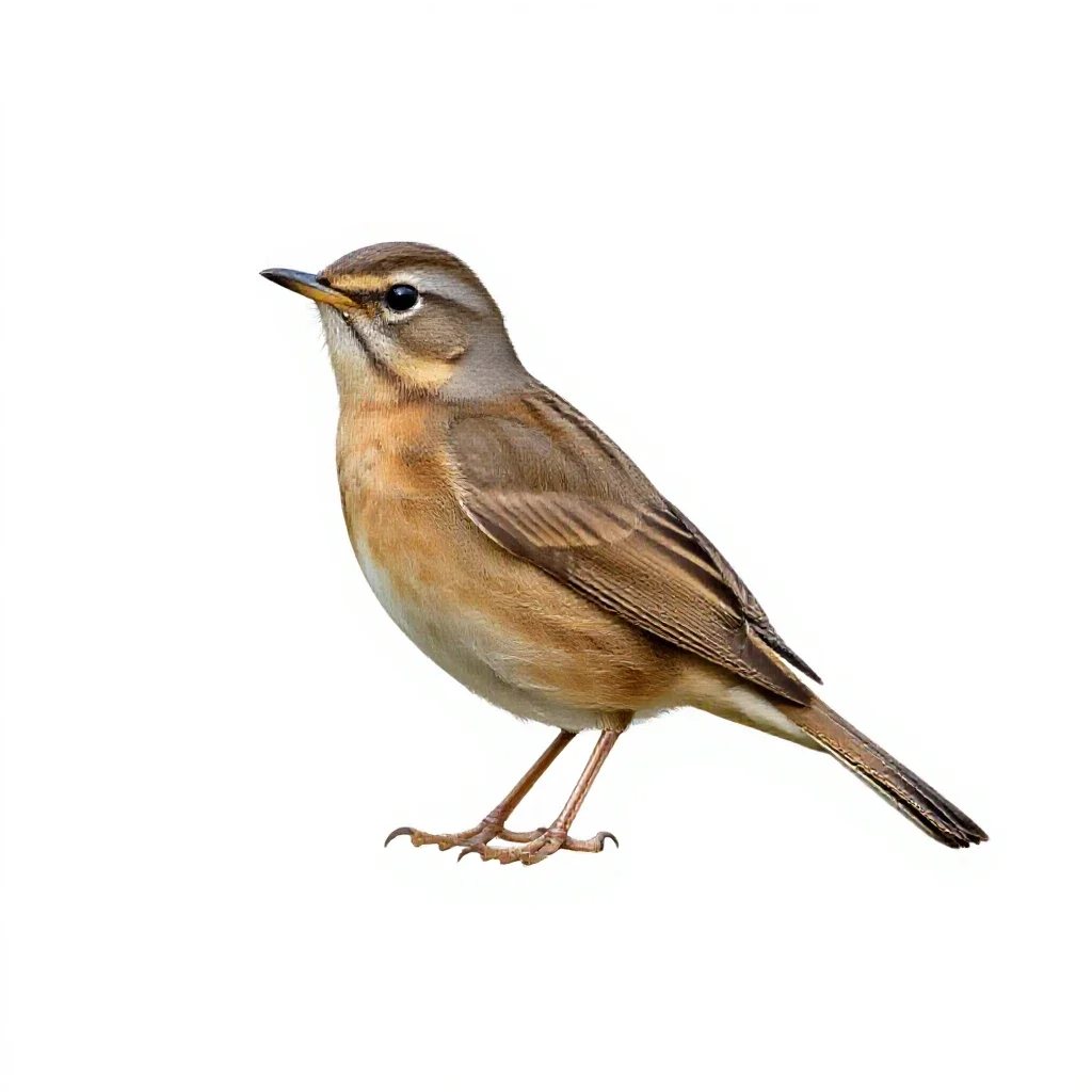 Thrush nightingale isolated on a white background