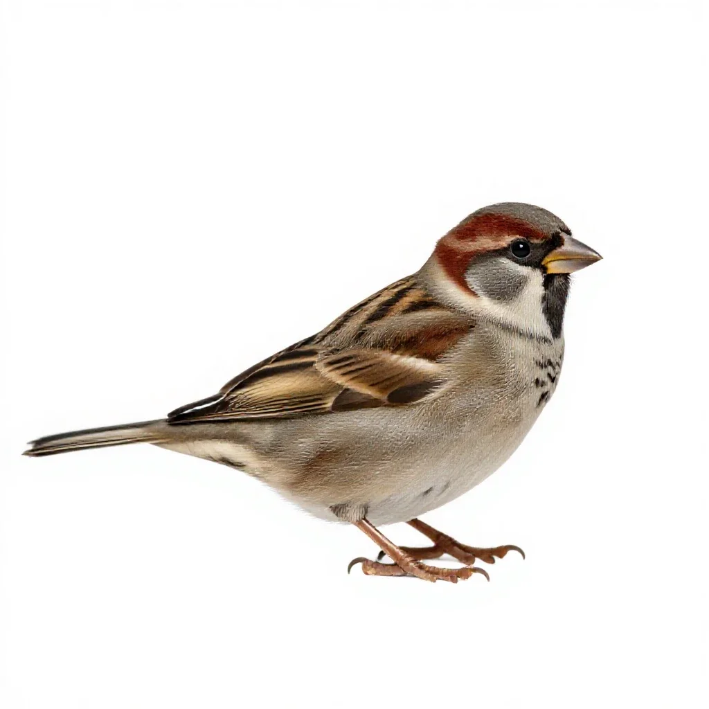 Tree sparrow isolated on a white background