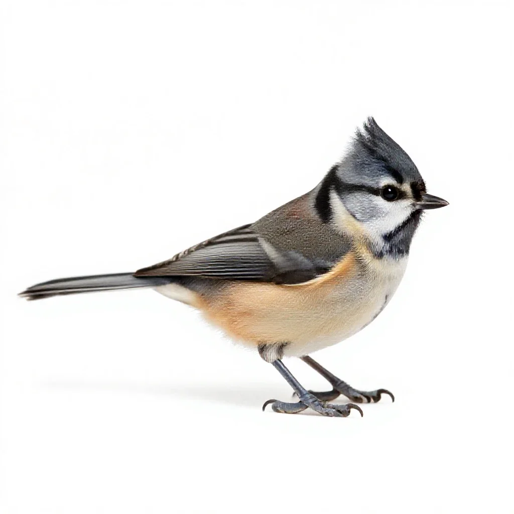 Tufted titmouse isolated on a white background