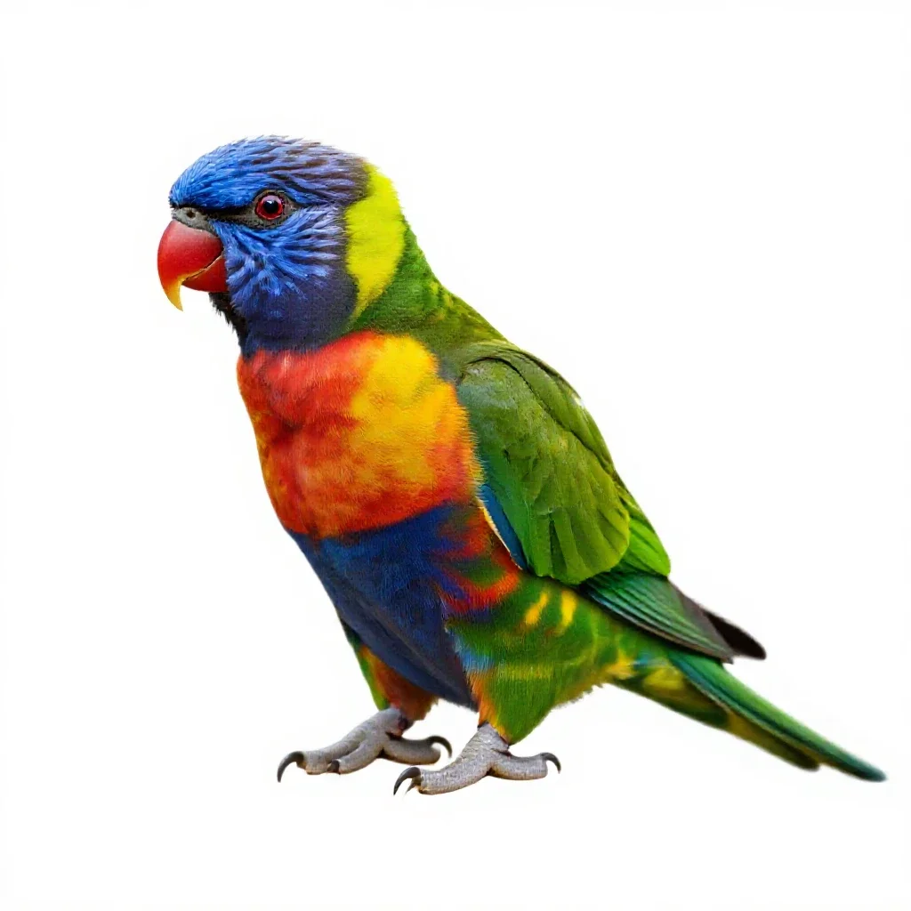 Varied Lorikeet isolated on a white background