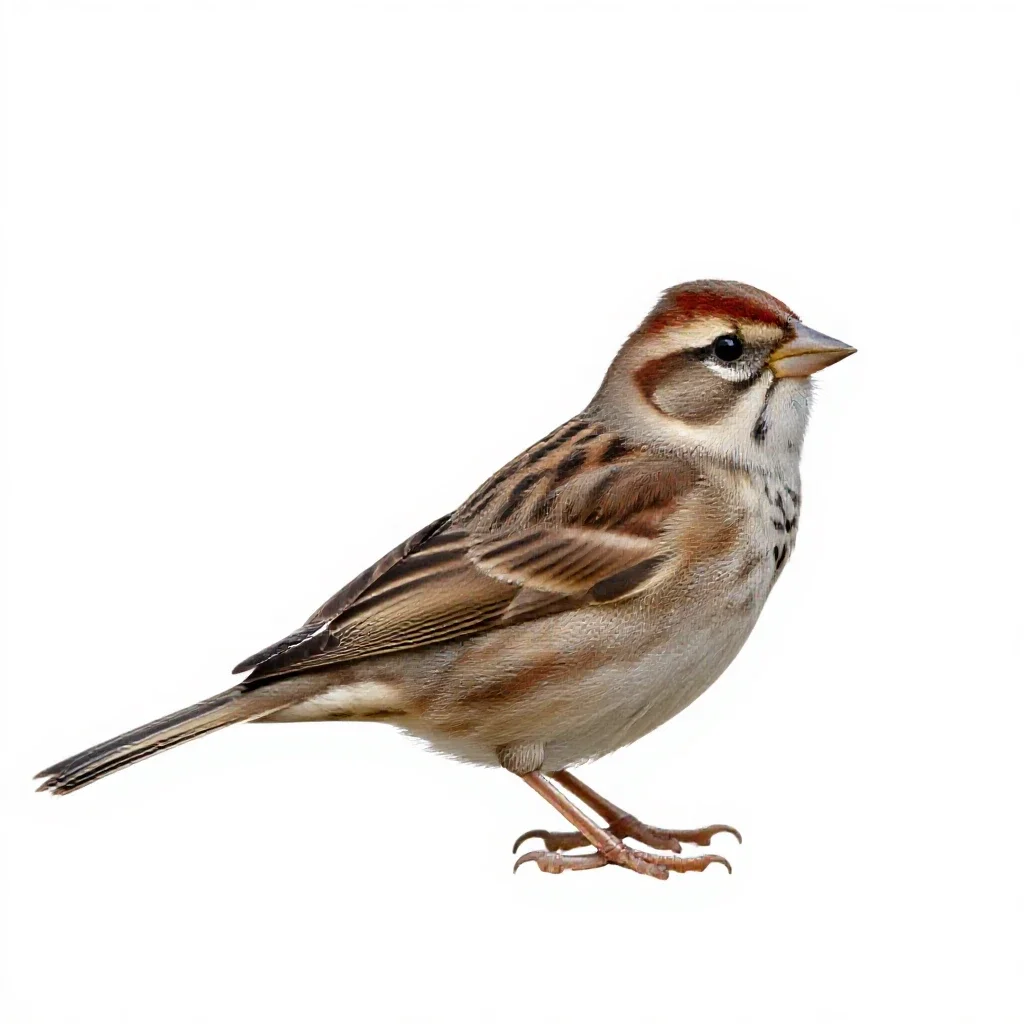 Vesper sparrow isolated on a white background