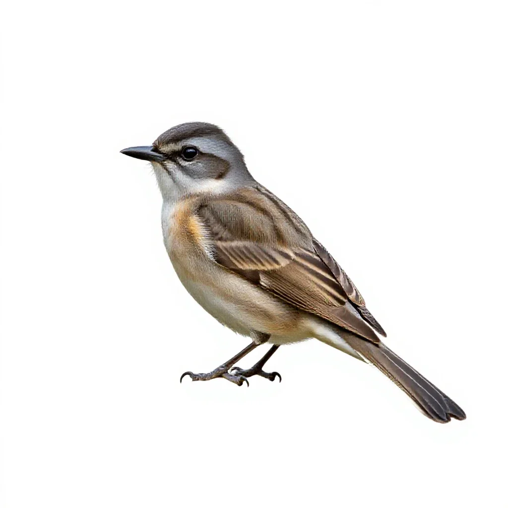 Western wood pewee isolated on a white background